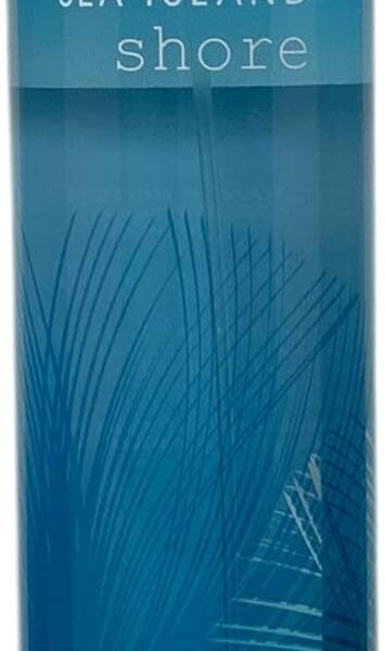 Bath & Body Works Sea Island Shore Fine Fragrance Mist in a sleek blue bottle with ocean-inspired design.