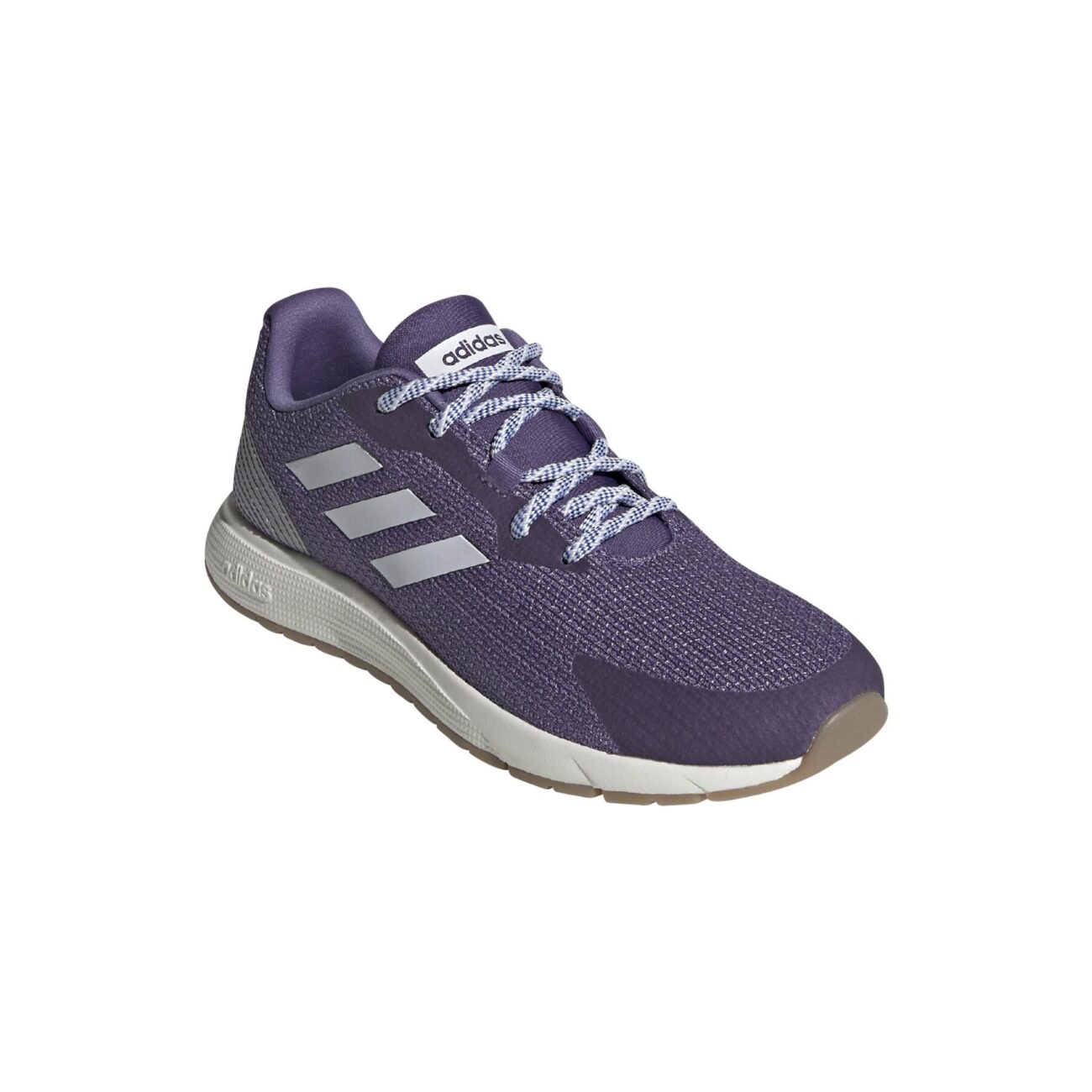 Adidas women’s lightweight running shoes in purple with a breathable design.