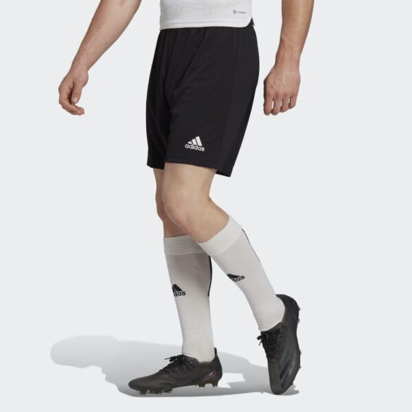 Adidas Entrada 22 Adidas Entrada 22 Men's Soccer Shorts (Black), front and back view, featuring the Adidas logo. Men's Soccer Shorts (Black), front and back view, featuring the Adidas logo.