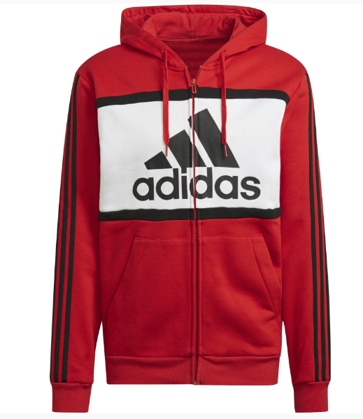 Adidas Essentials Colorblock Full-Zip Hoodie, Men's