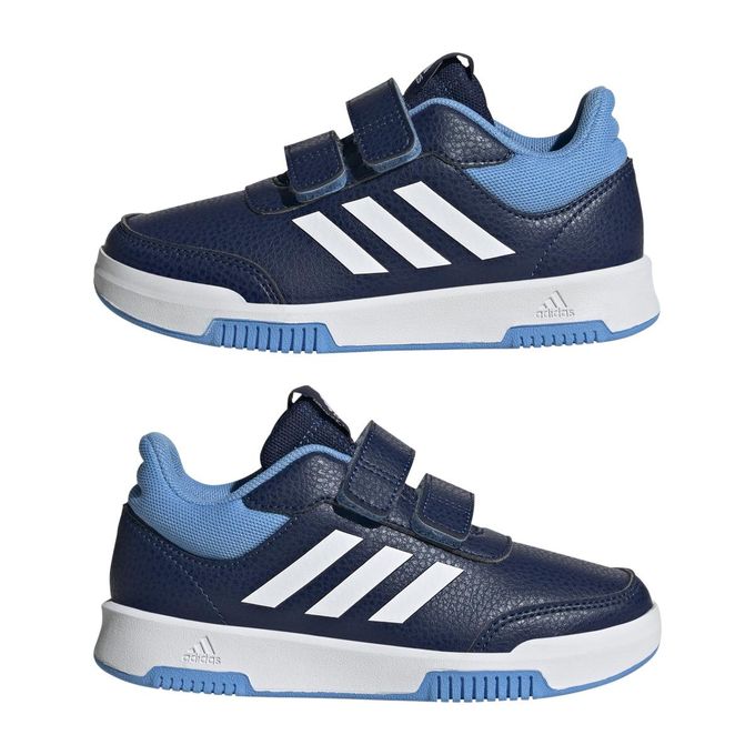 Adidas Tensaur Sport 2.0 CF K Kids' Shoe in navy blue with white stripes and velcro straps.