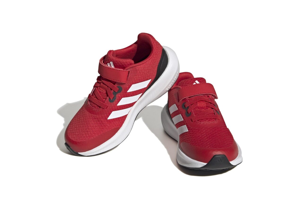 Adidas Runfalcon 3.0 CF I Kids' Running Shoe in red with white stripes and velcro strap.