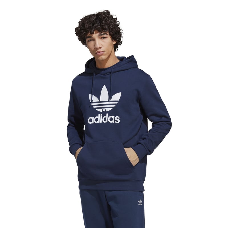Adidas Originals Adicolor Classics Trefoil Hoodie Navy Blue-Adidas GB8200