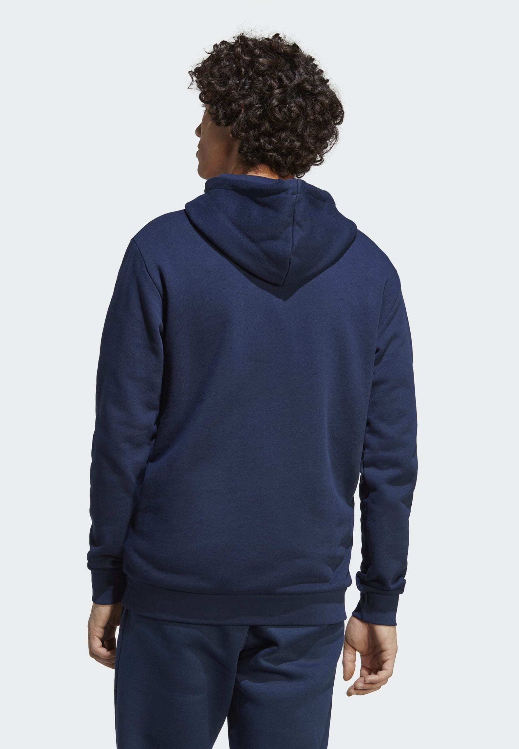 Adidas Originals Adicolor Classics Trefoil Hoodie Navy Blue-Adidas GB8200 - Image 3