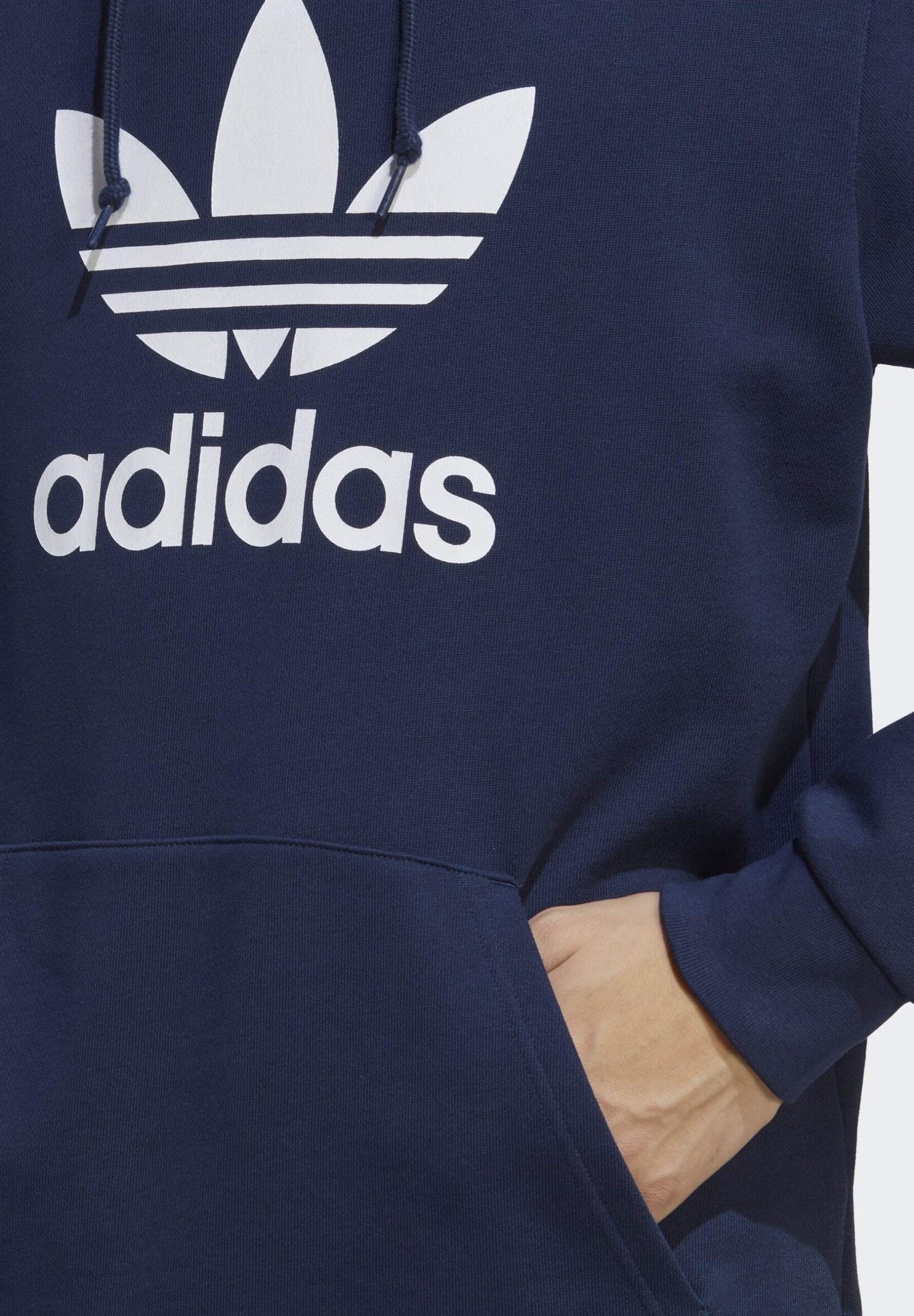 Adidas Originals Adicolor Classics Trefoil Hoodie Navy Blue-Adidas GB8200 - Image 5