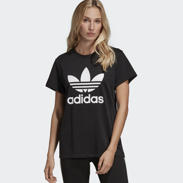 Black Adidas Originals Trefoil women's t-shirt