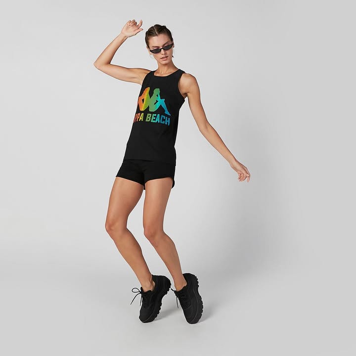 Kappa Women's Rainbow Logo Beach Tank Top