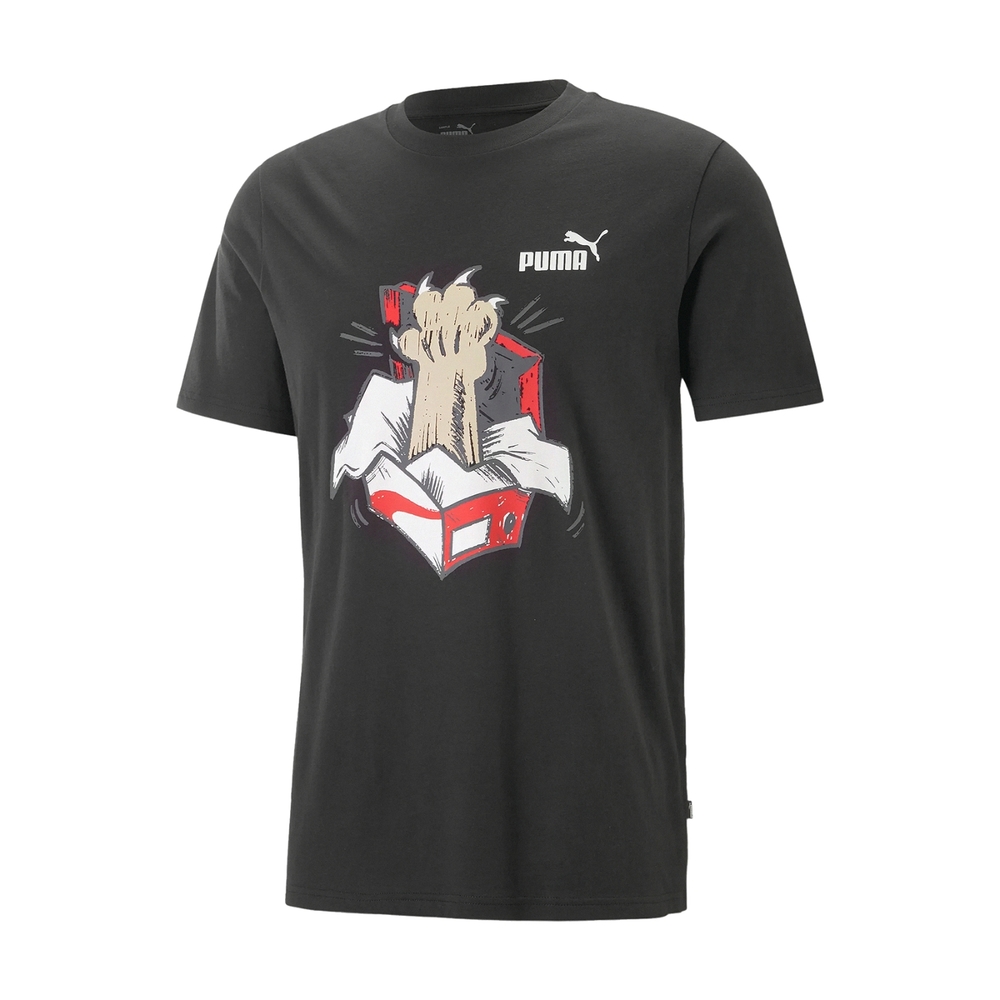 Puma Men's Black Graphic "Sneaker Cat" Print T-Shirt-Puma 674478-01 - Image 6