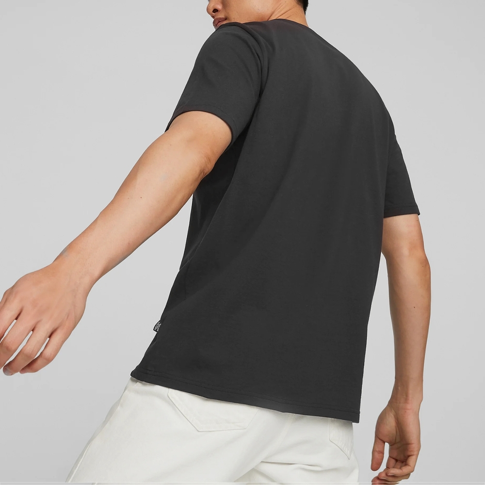 Puma Men's Black Graphic "Sneaker Cat" Print T-Shirt-Puma 674478-01 - Image 3