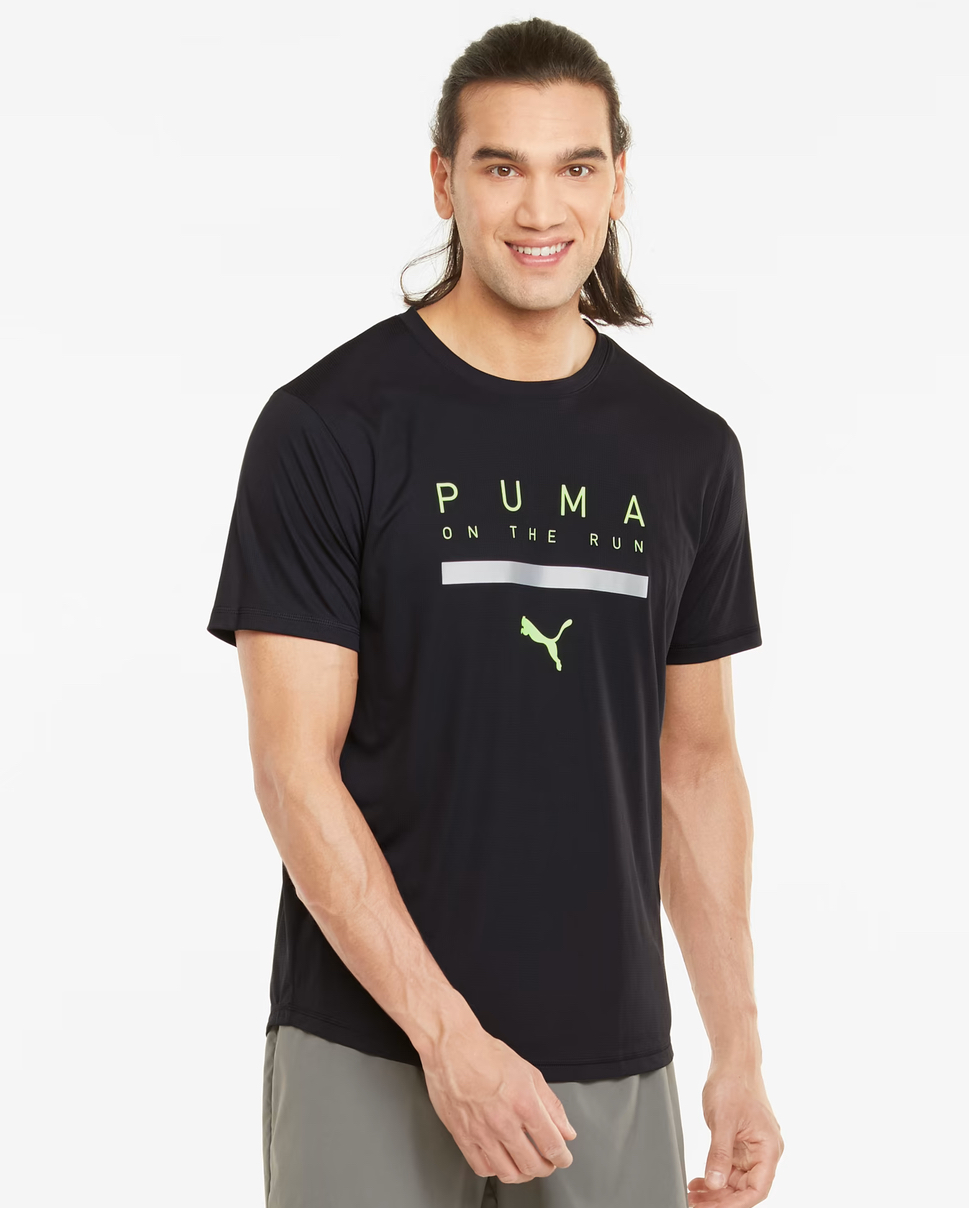 Puma Men's Black "On The Run" Graphic T-Shirt-Puma 520855-01