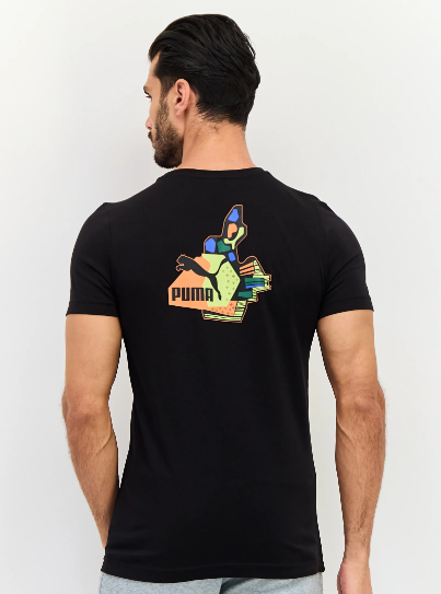 Puma Classics Men's Small Logo T-Shirt-Puma676035-01 - Image 3