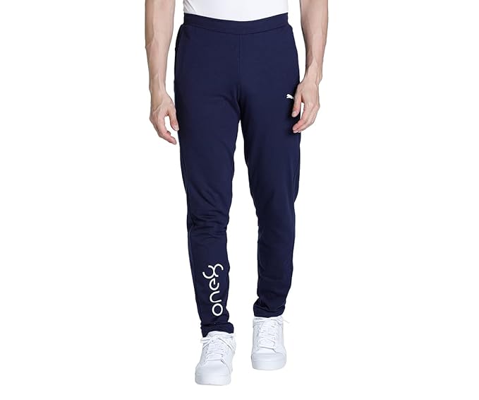 PUMA Men's Navy Blue Track Pants with Graphic-Puma 848355-98
