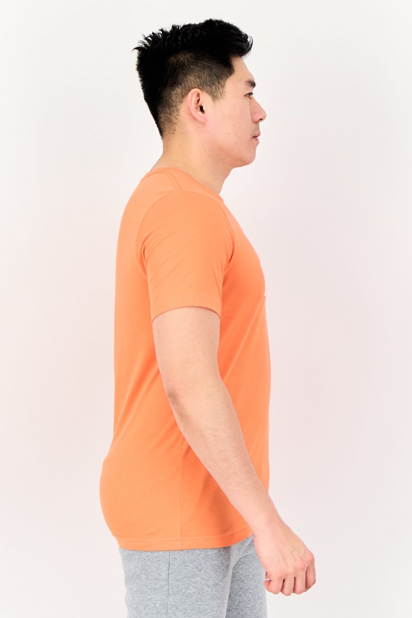 PUMA Men's Peach Round Neck Logo T-Shirt-Puma 586759-60 - Image 2