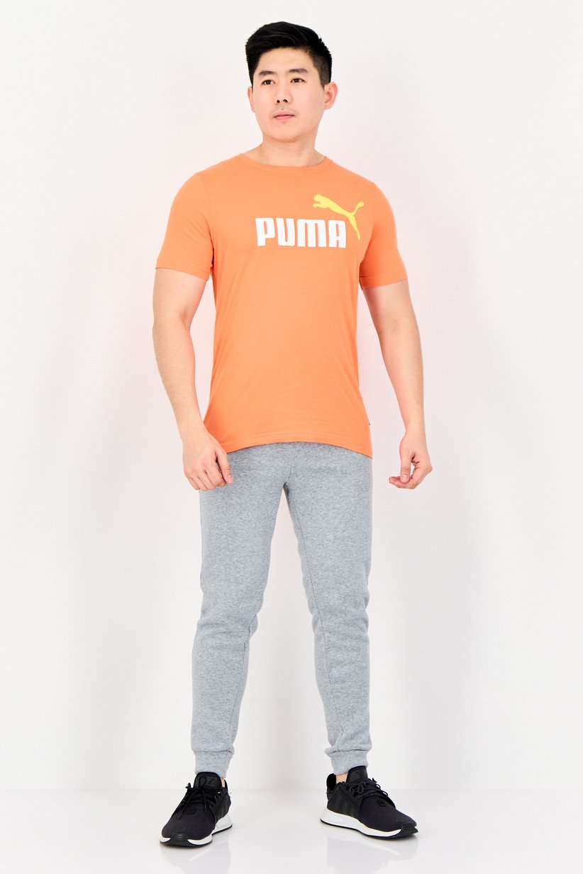 PUMA Men's Peach Round Neck Logo T-Shirt-Puma 586759-60 - Image 3
