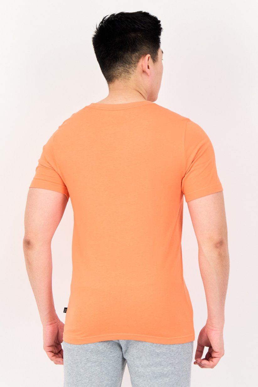 PUMA Men's Peach Round Neck Logo T-Shirt-Puma 586759-60 - Image 4