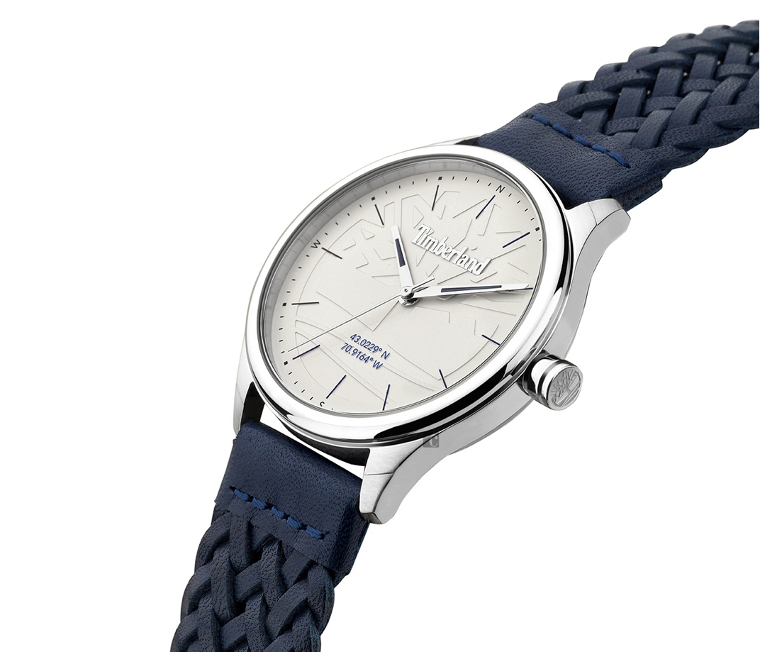 Timberland Men's White Dial Watch with Blue Braided Strap Timberland Men's White Dial Watch with Blue Braided Strap-TDWGA2100701 - Image 3