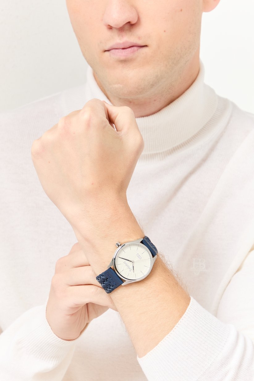 Timberland Men's White Dial Watch with Blue Braided Strap Timberland Men's White Dial Watch with Blue Braided Strap-TDWGA2100701 - Image 9