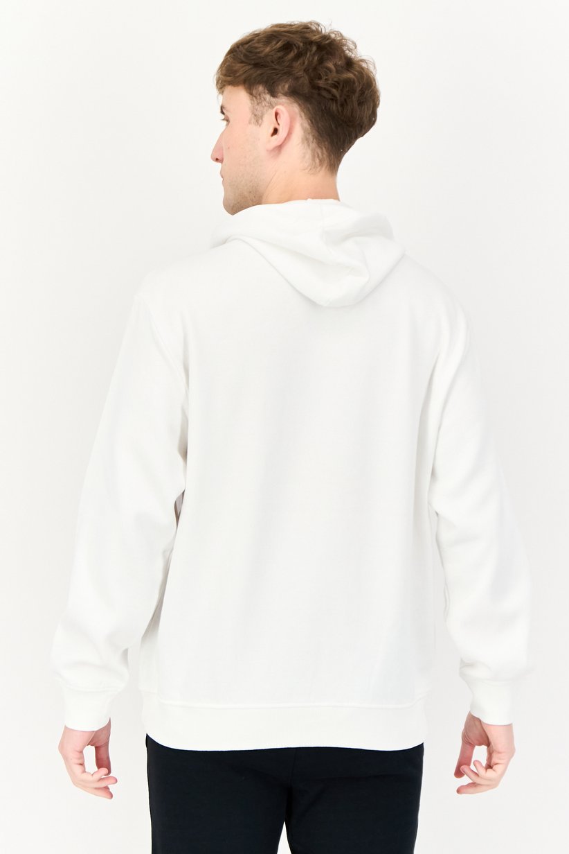 White SKX Graphic Logo Fleece Pullover Hoodie-Skechers MHD39 - Image 4