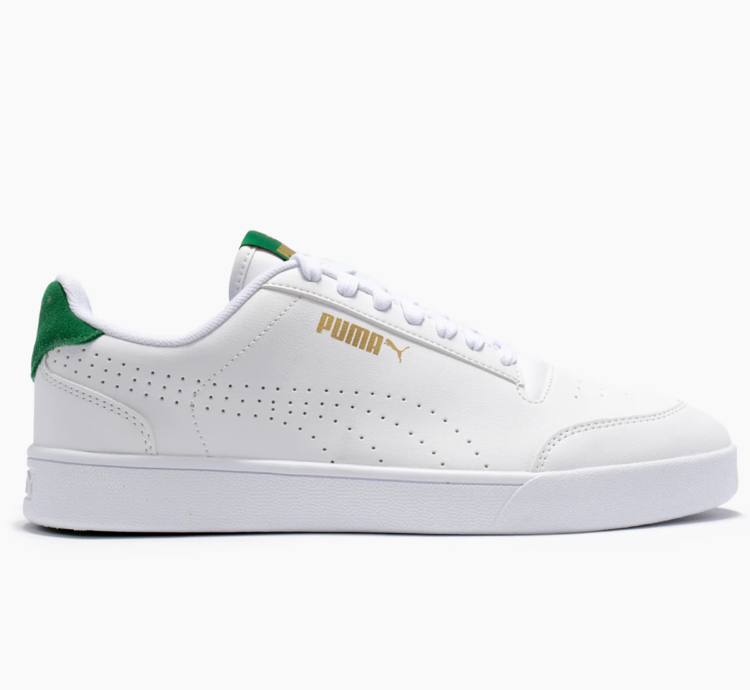 PUMA Serve Pro Lite Men's Sneakers in White with Green Heel Accent-Puma380150-09