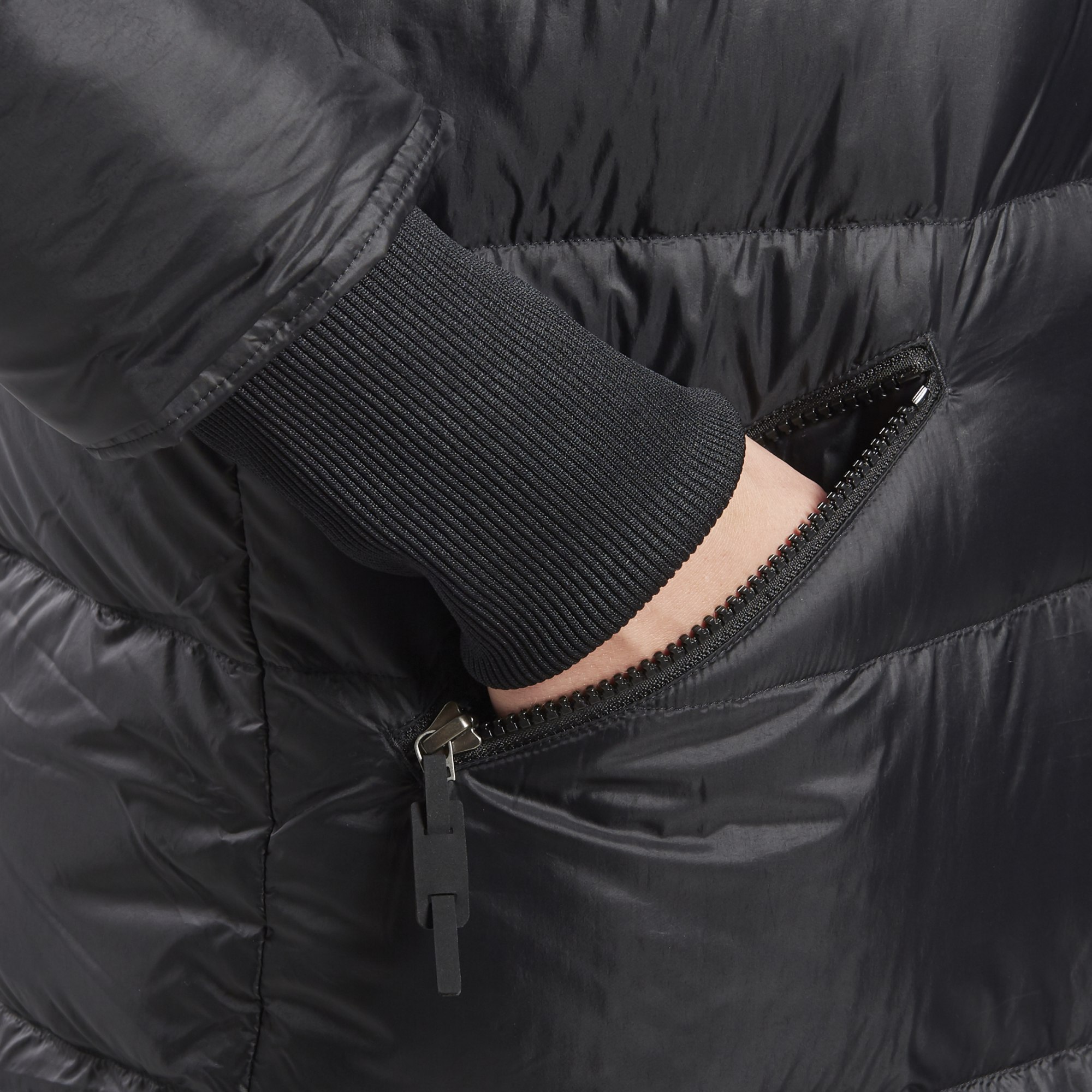 Reebok Women’s Longline Hooded Puffer Jacket in Onyx Black-Reebok FU1687 - Image 3