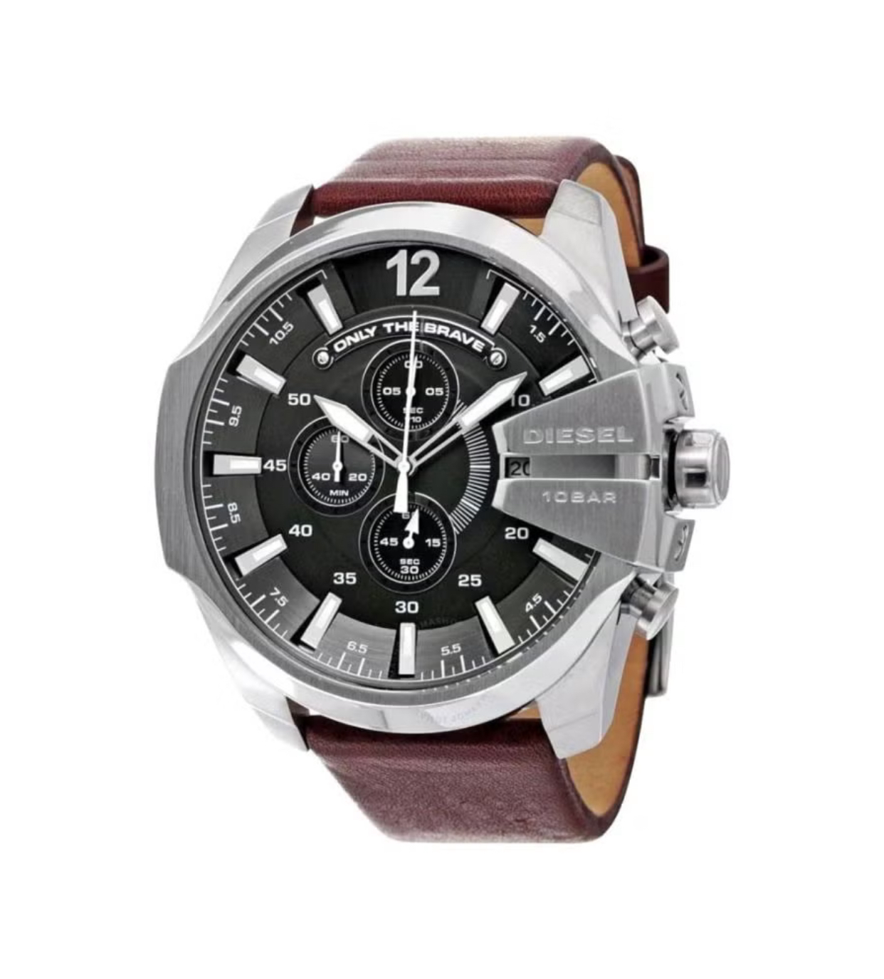 Diesel Mega Chief Men's Watch with Brown Leather Strap-DIESEL DZ 4290
