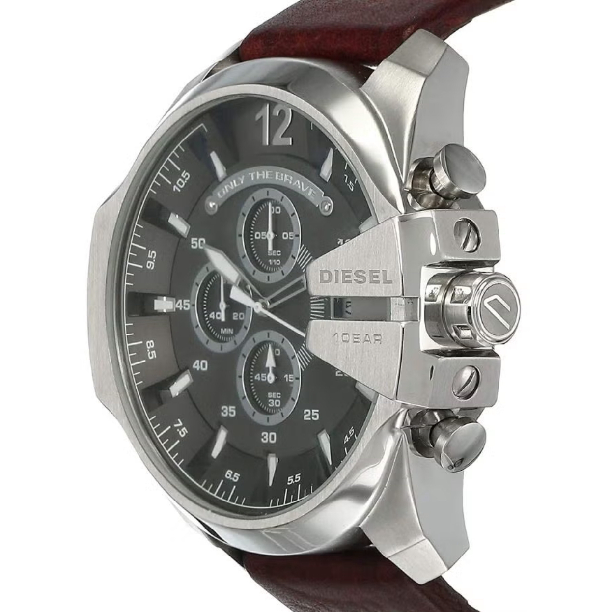 Diesel Mega Chief Men's Watch with Brown Leather Strap-DIESEL DZ 4290 - Image 4