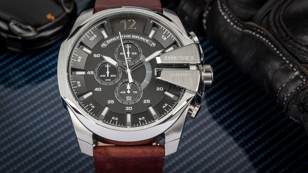 Diesel Mega Chief Men's Watch with Brown Leather Strap-DIESEL DZ 4290 - Image 6