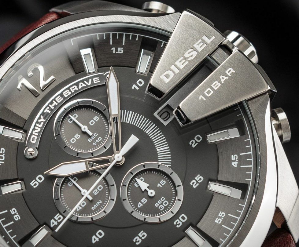 Diesel Mega Chief Men's Watch with Brown Leather Strap-DIESEL DZ 4290 - Image 9