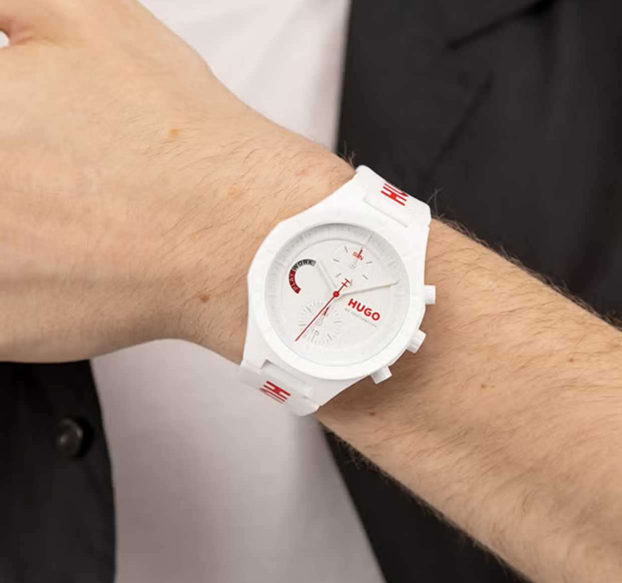 HUGO BOSS WATCH ROUND ANALOG MEN'S WHITE CASE WATCH -HUGO BOSS 1530406 - Image 5