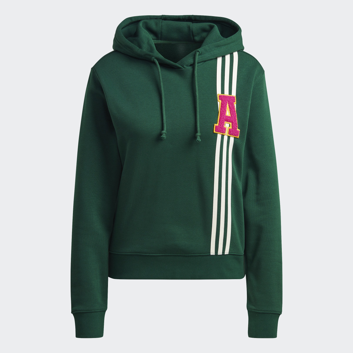 Adidas Originals Collegiate Green Hoodie with Varsity 'A' Patch-Adidas IC5230