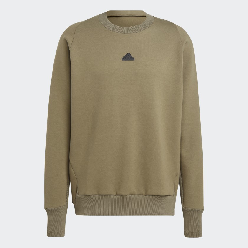 Adidas Z.N.E. Crewneck Sweatshirt - Minimalist Olive Green-Adidas IN5110 - Image 7