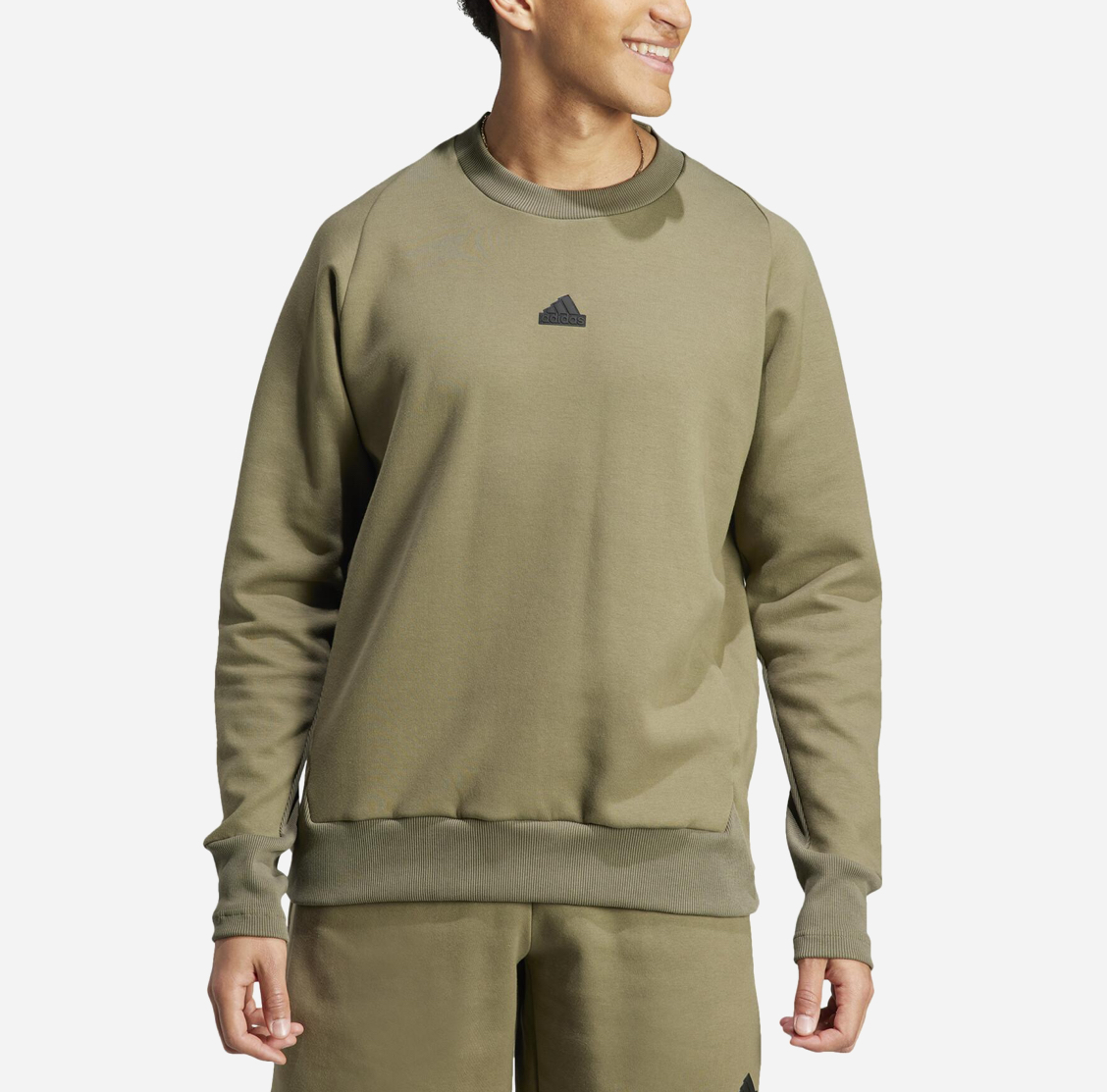 Adidas Z.N.E. Crewneck Sweatshirt - Minimalist Olive Green-Adidas IN5110 - Image 2