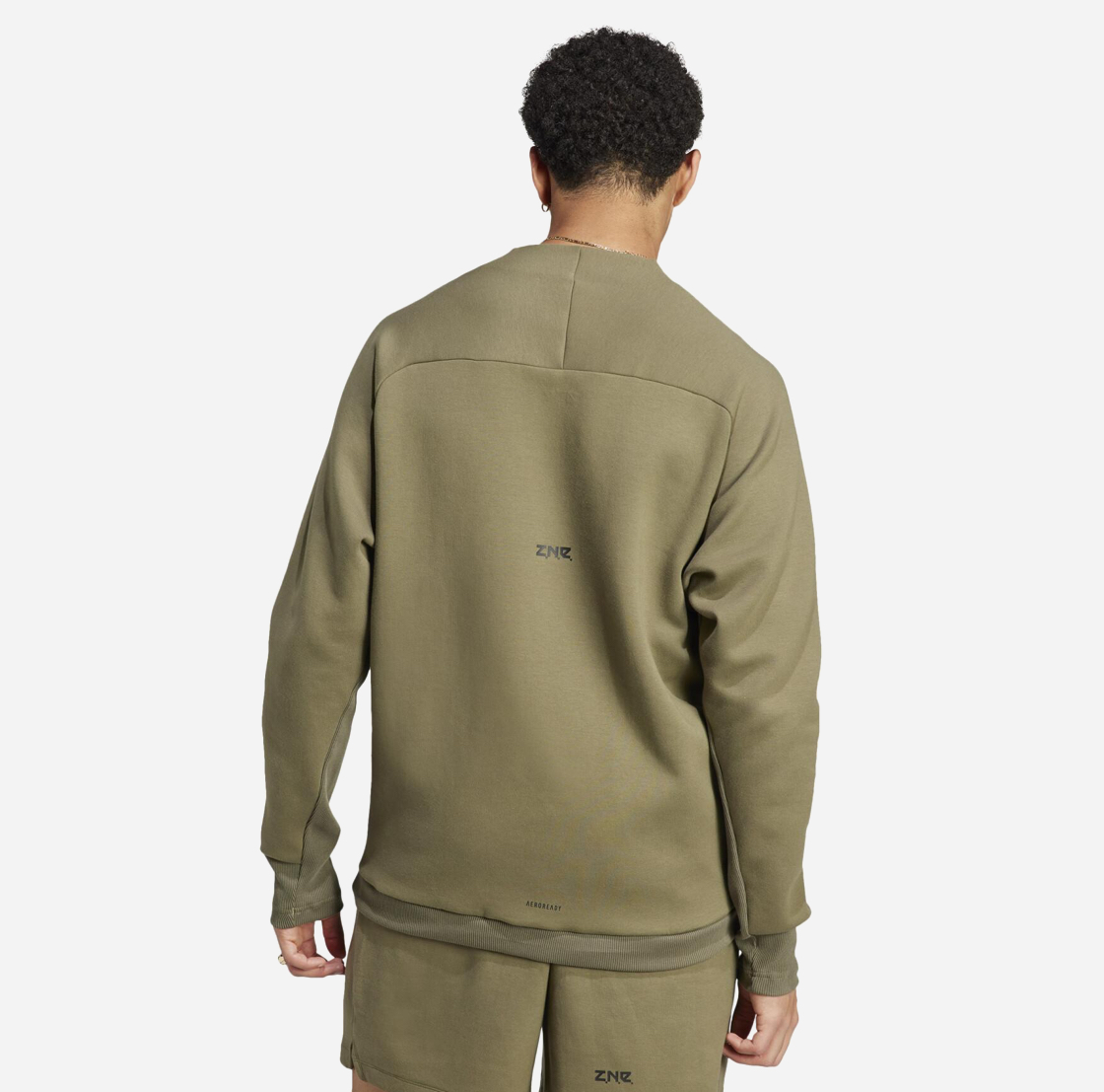 Adidas Z.N.E. Crewneck Sweatshirt - Minimalist Olive Green-Adidas IN5110 - Image 4