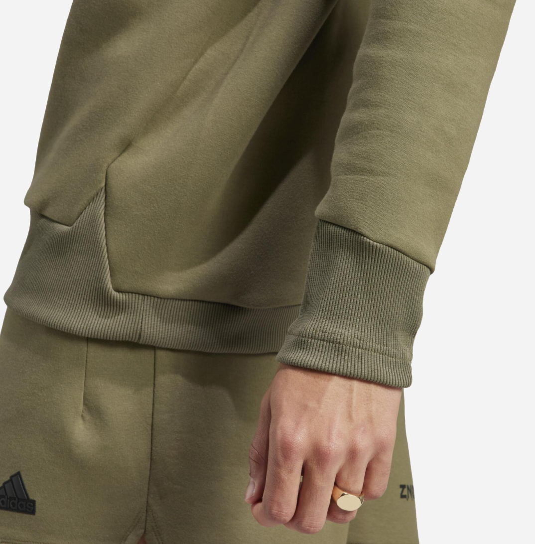 Adidas Z.N.E. Crewneck Sweatshirt - Minimalist Olive Green-Adidas IN5110 - Image 6