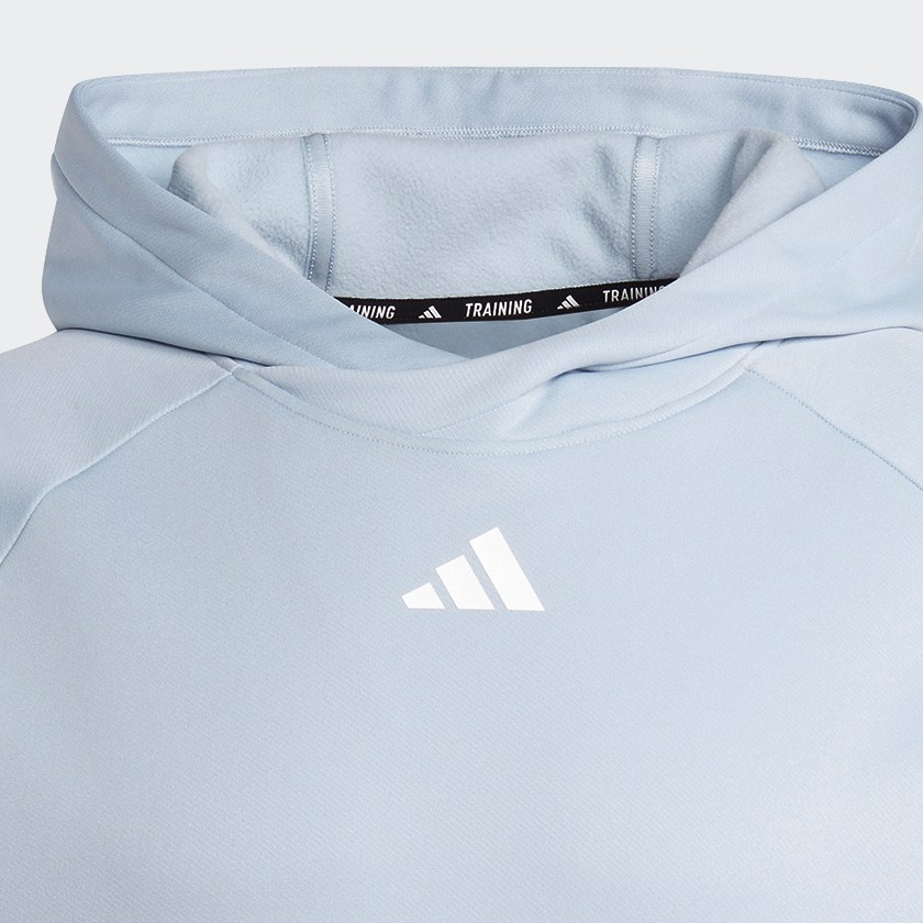 Adidas Men's Train Icons 3-Stripes AEROREADY Training Hoodie - Light Blue-Adidas IJ8117 - Image 6