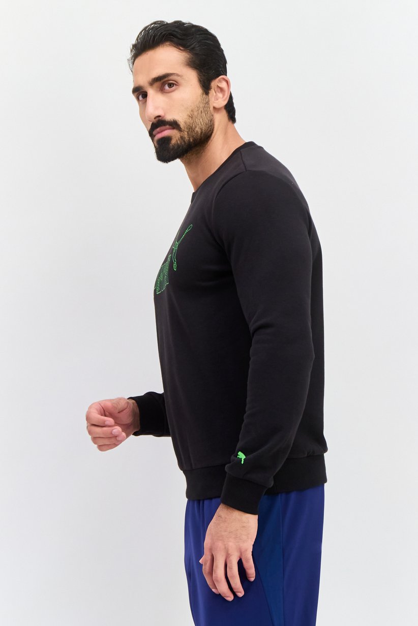 Puma Men's Graphic Wordmark Crew Neck Sweatshirt-Puma 681049-01 - Image 2