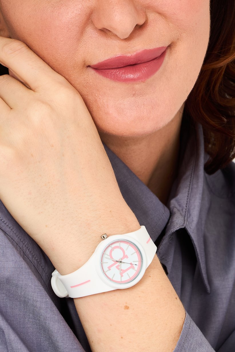 Modern White & Pink Silicone Analog Watch – "rb" Minimalist Edition-RB1301L-10J - Image 2