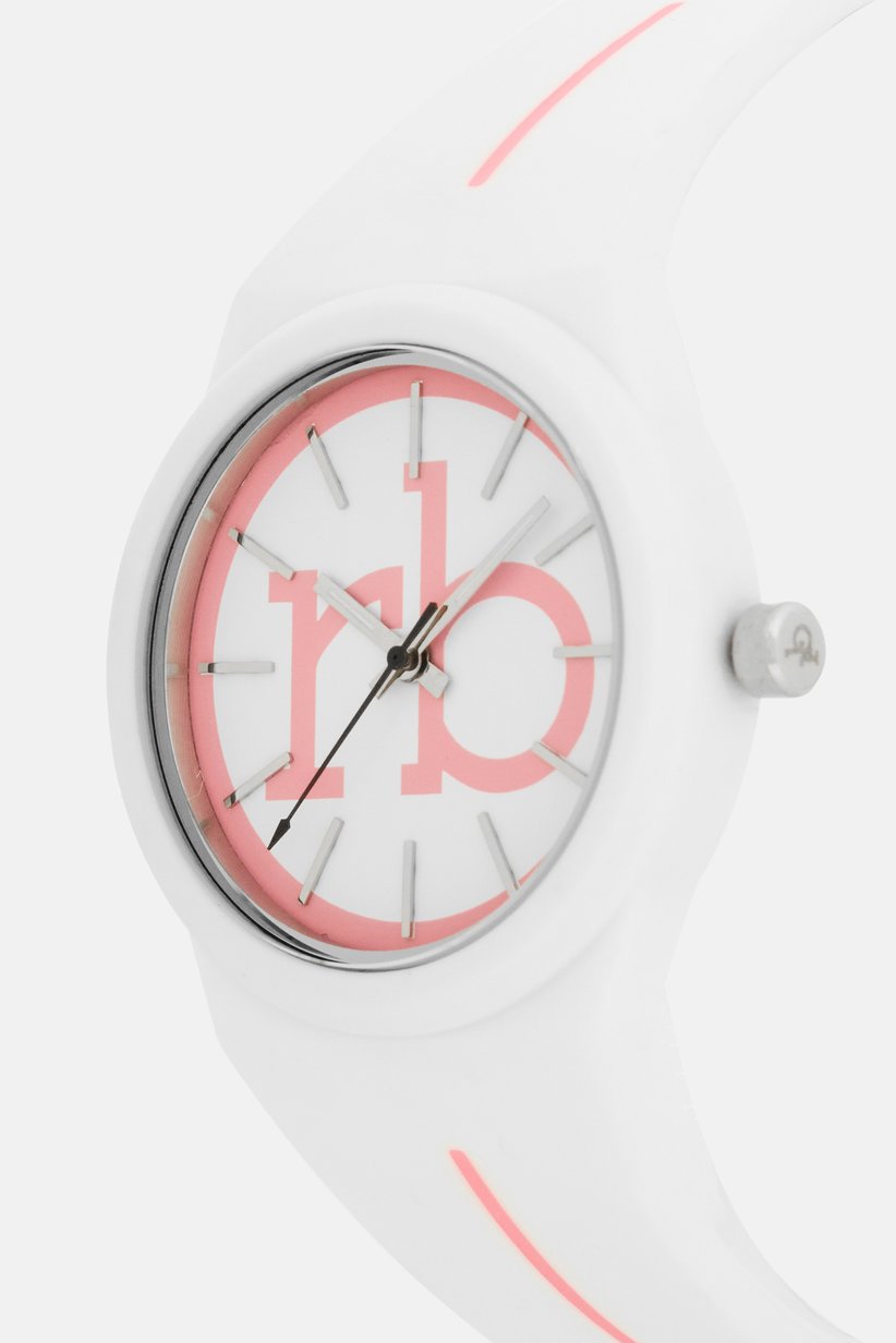 Modern White & Pink Silicone Analog Watch – "rb" Minimalist Edition-RB1301L-10J - Image 6
