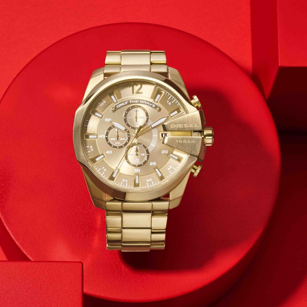 Diesel Mega Chief Chronograph Gold-Tone Stainless Steel Men's Watch-DESEL DZ4360 - Image 3