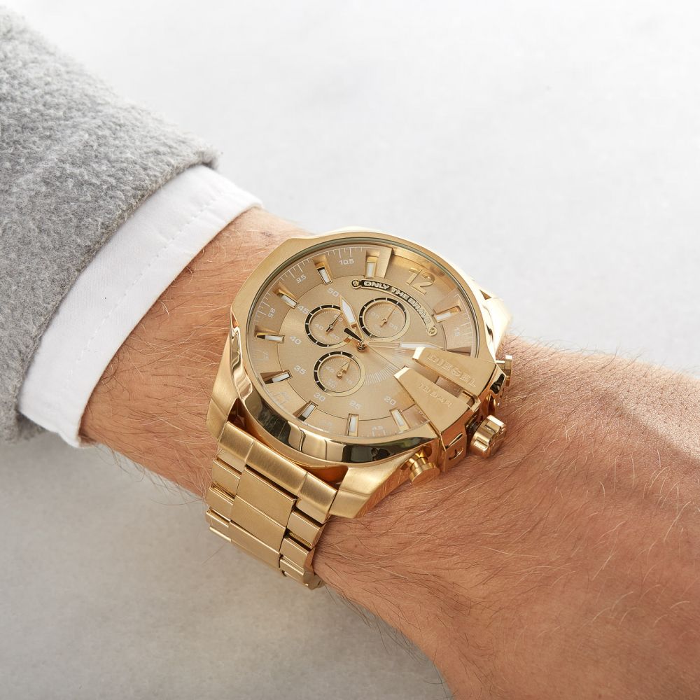 Diesel Mega Chief Chronograph Gold-Tone Stainless Steel Men's Watch-DESEL DZ4360 - Image 2