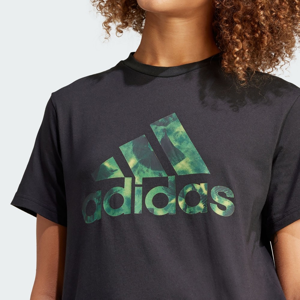 Adidas Women’s Floral Graphic Big Logo Tee-Adidas IS4259 - Image 3