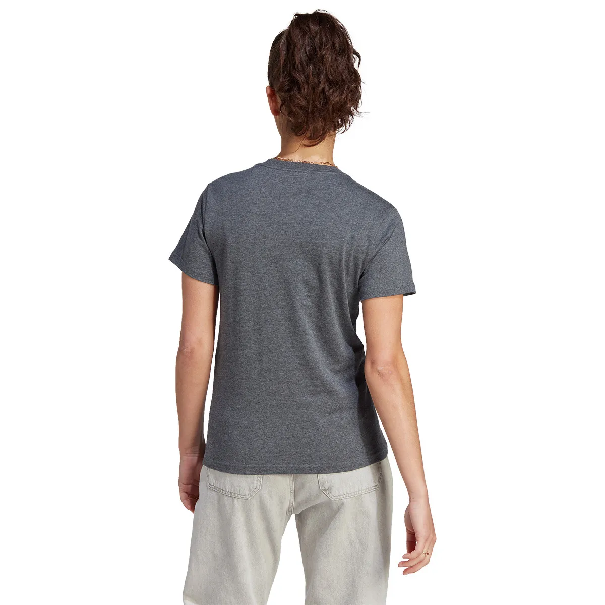 Adidas Women’s Essentials Logo Tee – Dark Grey Heather-Adidas IM2780 - Image 2