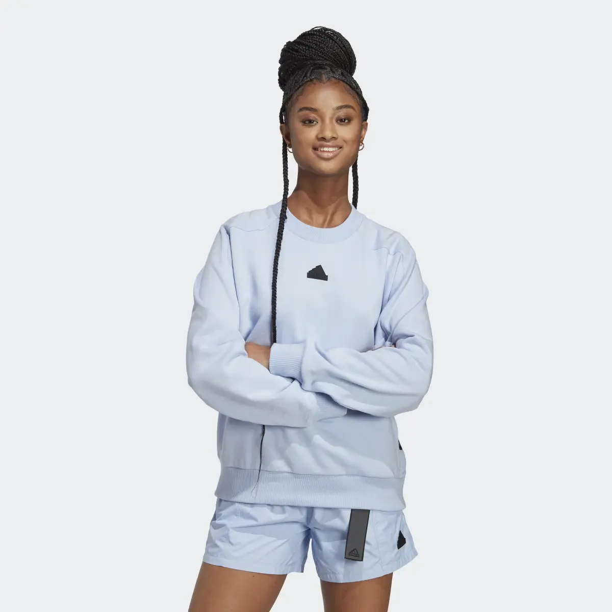 Adidas City Escape Loose Crew Sweatshirt - Blue Dawn-Adidas IC0278