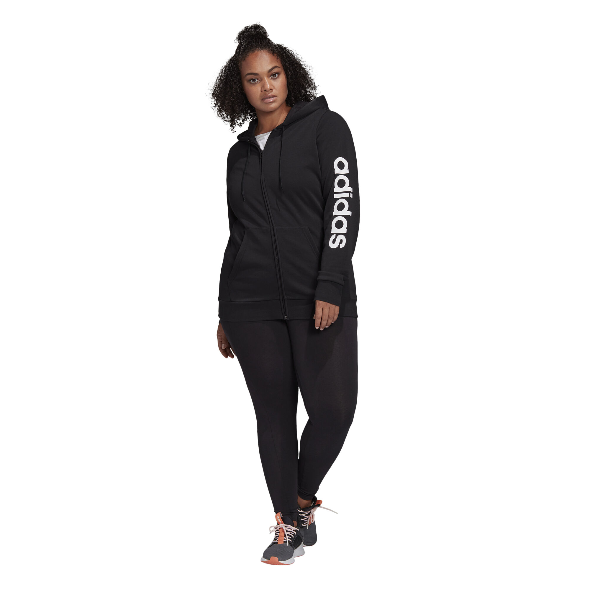 Adidas Women's Essentials Linear Full-Zip Hoodie-Adidas GM5227 - Image 4
