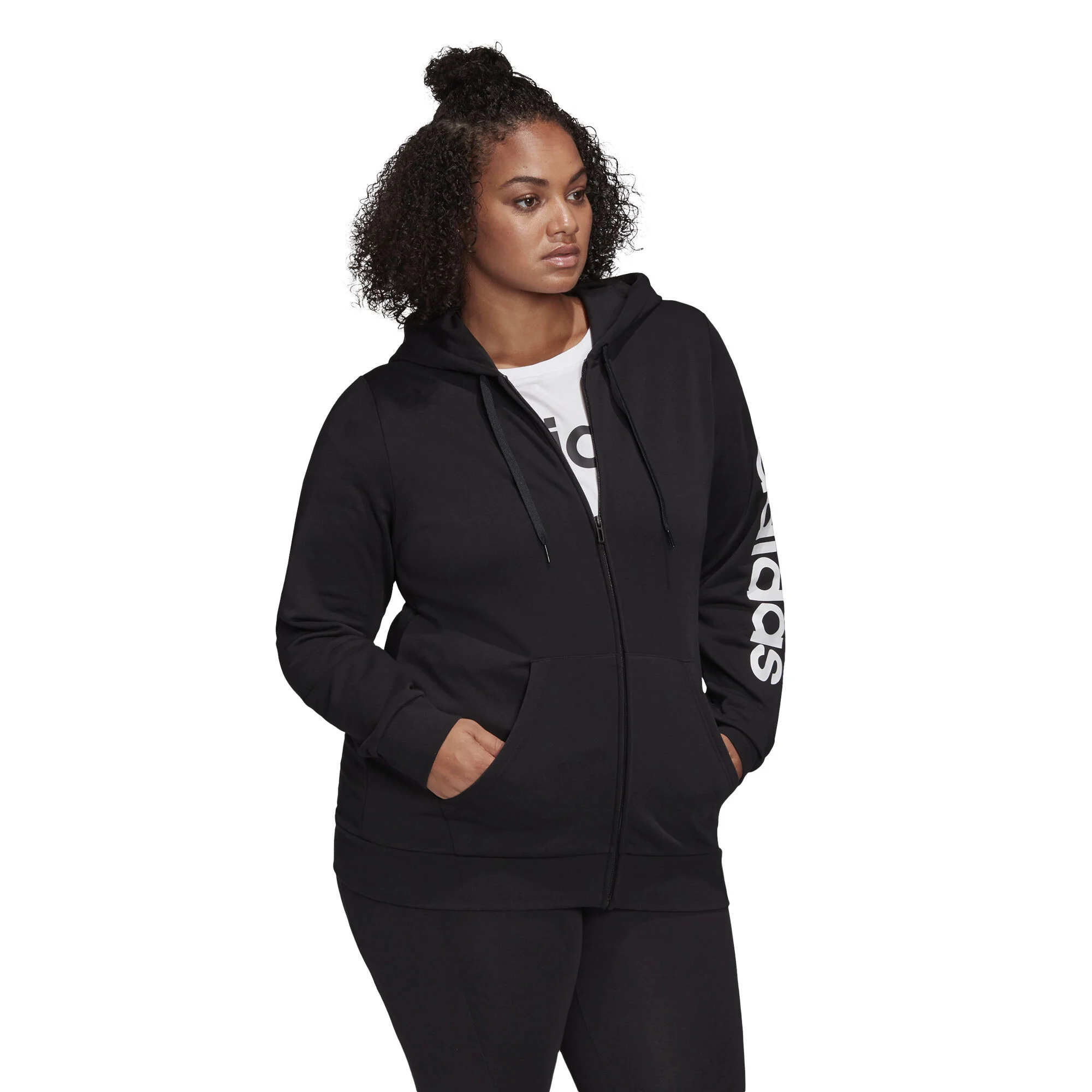 Adidas Women's Essentials Linear Full-Zip Hoodie-Adidas GM5227