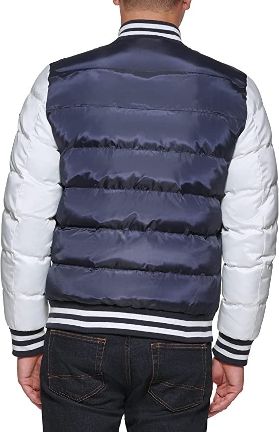 Tommy Hilfiger Men's Mixed-Media Quilted Bomber Jacket-Tommy Hilfiger 151AN554 - Image 5