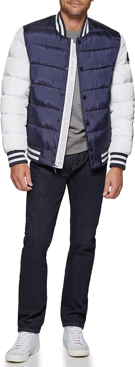 Tommy Hilfiger Men's Mixed-Media Quilted Bomber Jacket-Tommy Hilfiger 151AN554 - Image 4