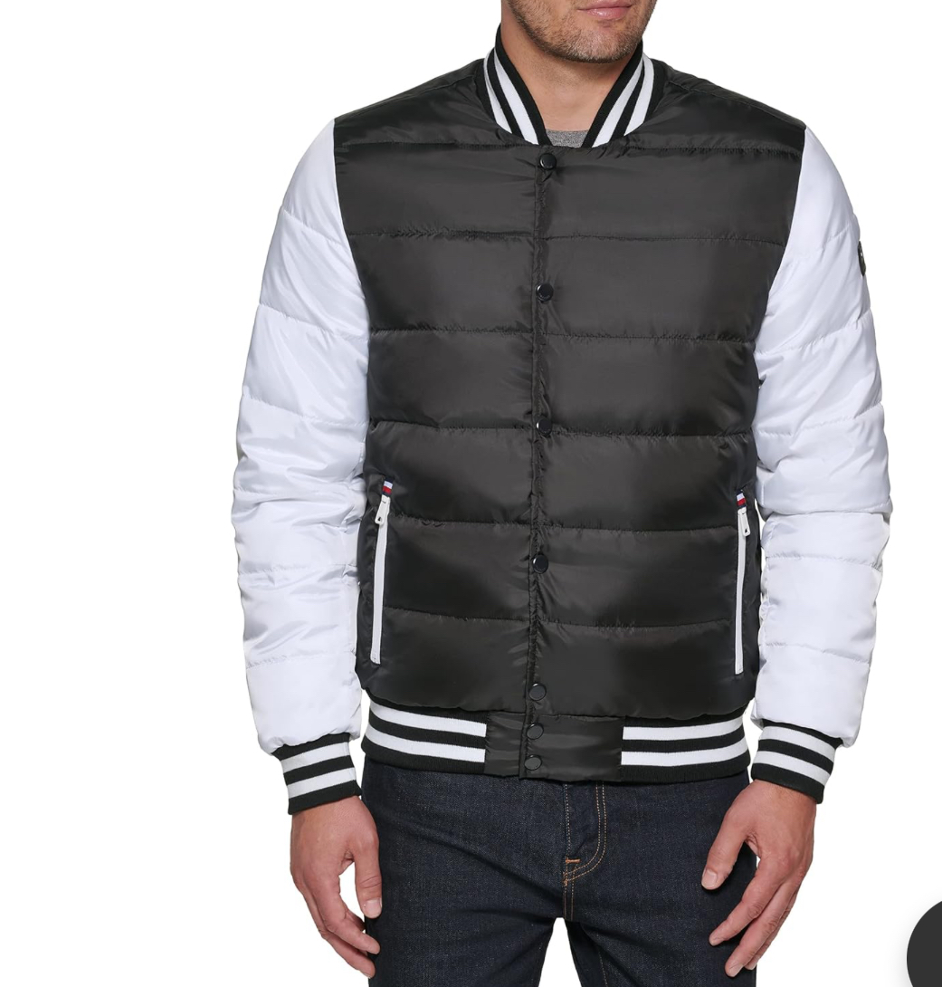 Tommy Hilfiger Men's Mixed-Media Quilted Bomber Jacket-Tommy Hilfiger 151AN554 - Image 7