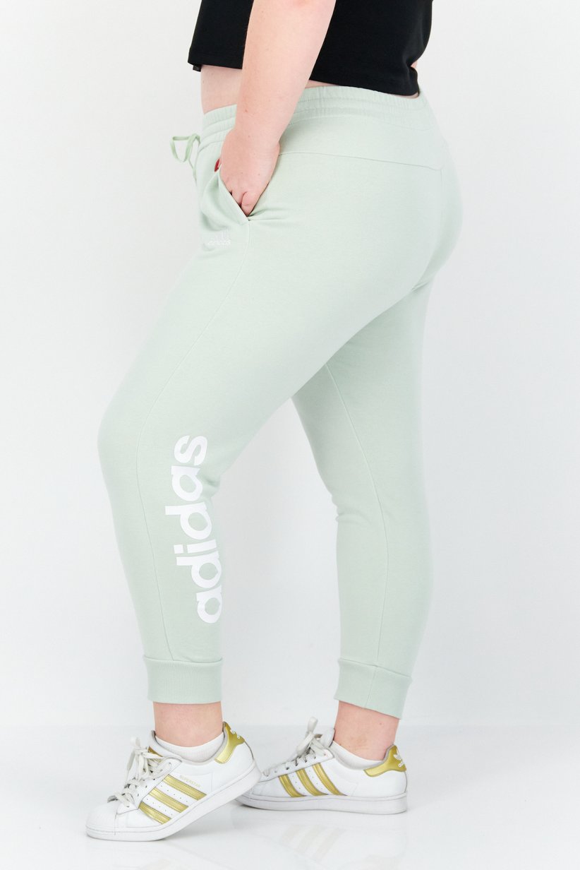 Adidas Women's Essentials Slim Tapered Joggers – Mint Green Fleece Pants-Adidas hl2121 - Image 2