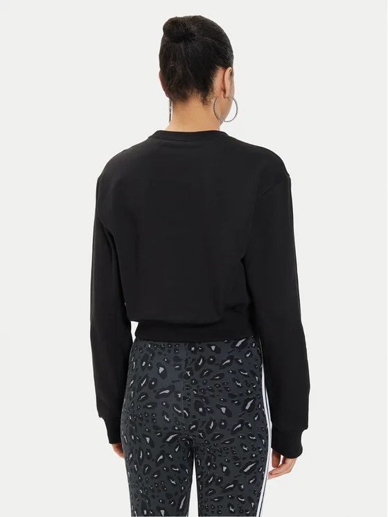 Adidas Women's ALL SZN Fleece Cropped Sweatshirt - Black-Adidas IW1225 - Image 2